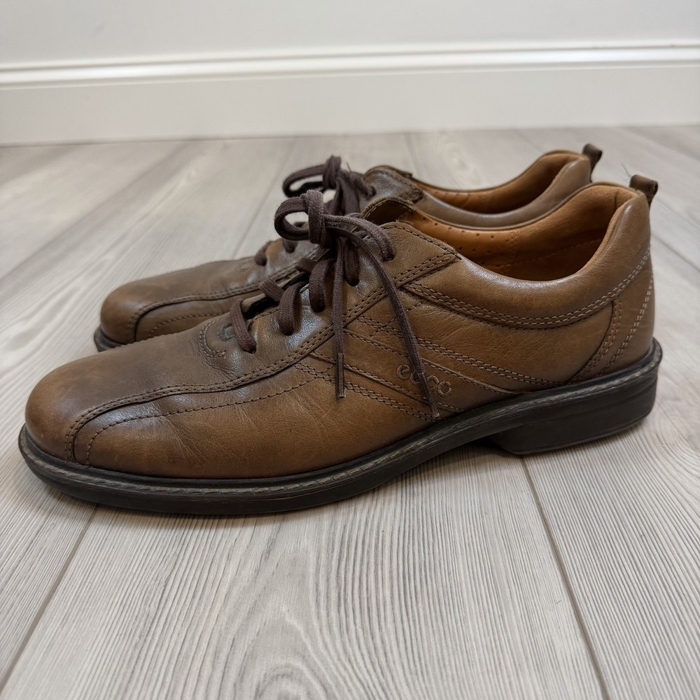 Ecco Neoflexor Mens Brown Leather Casual Oxford Shoes Sz 45 EU - 11 / 11.5 US